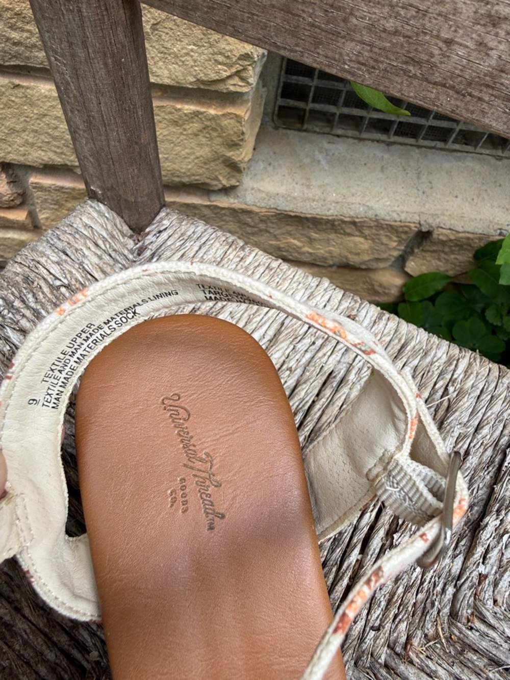 Universal Thread Cream Floral Knot Wedge Sandals - Picture 2 of 4